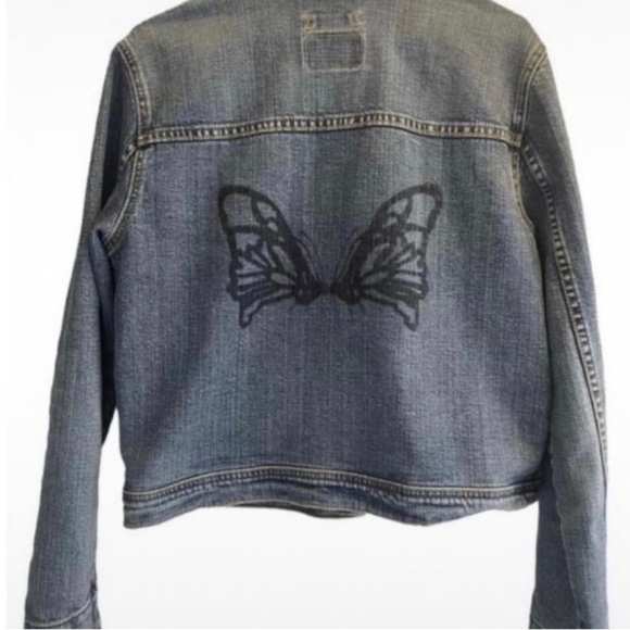 Vintage “Rare Find” Levi’s Farmer Denim Butterfly Jacket Size L. - Picture 5 of 9